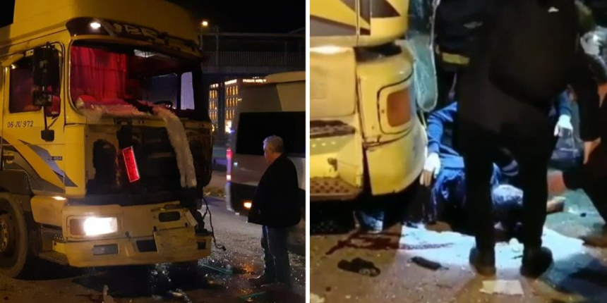 Feci kaza! Kocasının kullandığı tırın altında kaldı!