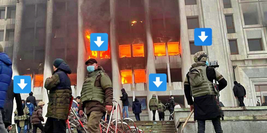 Kazakistan'da korkutan görüntü: Bu insanlar asker değil, 'protestocu'!