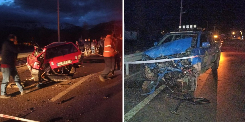Konya’da otomobil ile pikap çarpıştı: 2 ölü, 3 yaralı