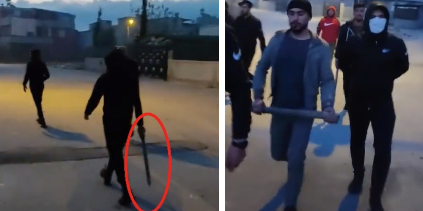 Adana'da döner bıçağı ve sopayla sokakta yürüyen Suriyeliler gözaltında