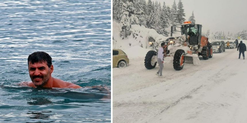 Turistik kentte aynı anda iki mevsim! İşte o ilginç görüntüler...