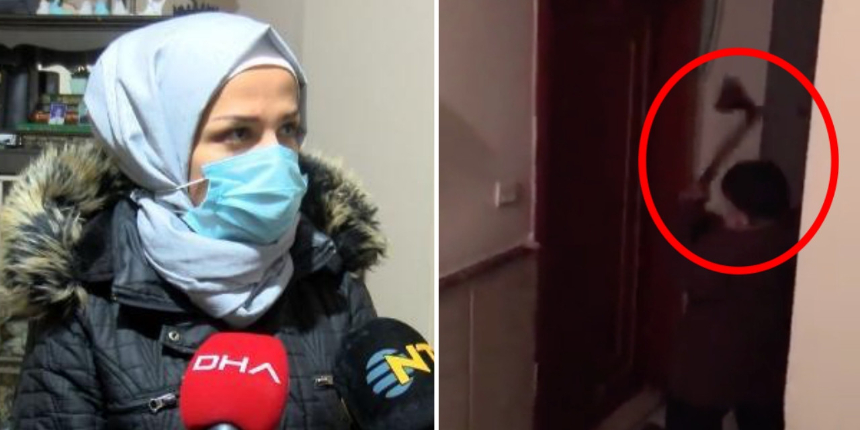 Ev sahipleri tarafından baltayla kapıları kırılan kiracılar dehşet anlarını anlattı!Suriye'de savaştayım sandım!