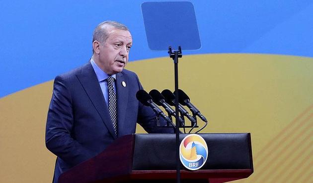 Erdoğan "Yanqi Gölü Adası"nda kuşak ve yolu anlattı...