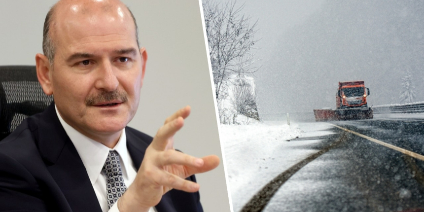 Bakan Soylu'dan kuvvetli kar yağışı açıklaması: Bütün valiliklerimiz uyarıldı!