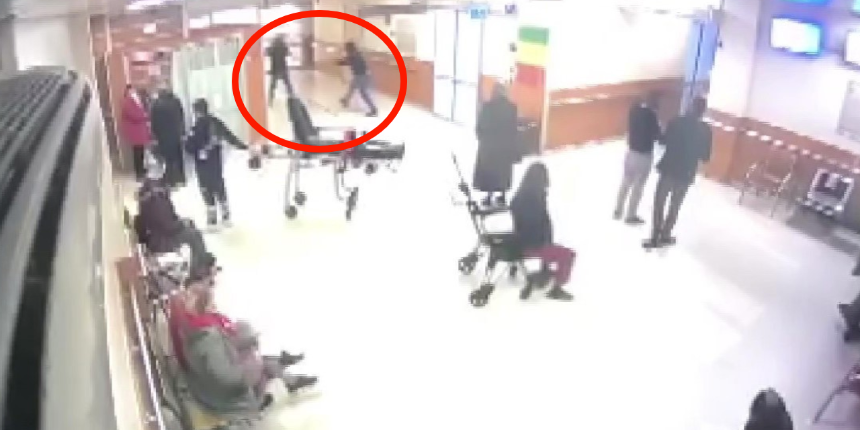 Hastanede silahlı pusu kamerada! Husumetlisine art arda ateş etti