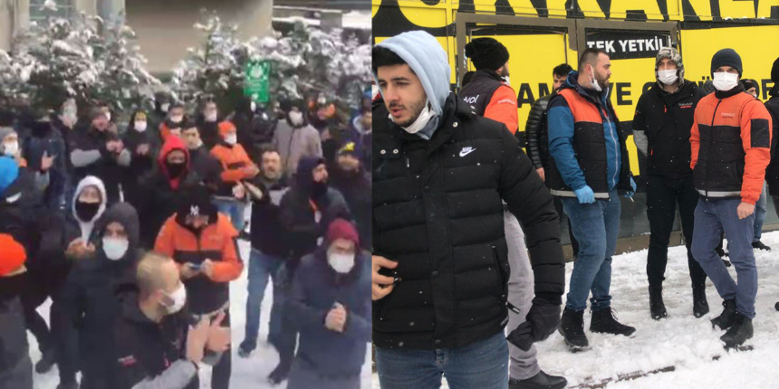 Trendyol kuryelerinden zam protestosu