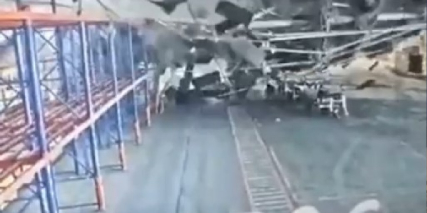 Turkish Cargo tesisinin çatısı çöktü