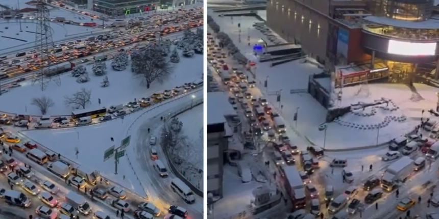 İstanbul'da trafik felç! Yoğunluk yüzde 90'a ulaştı