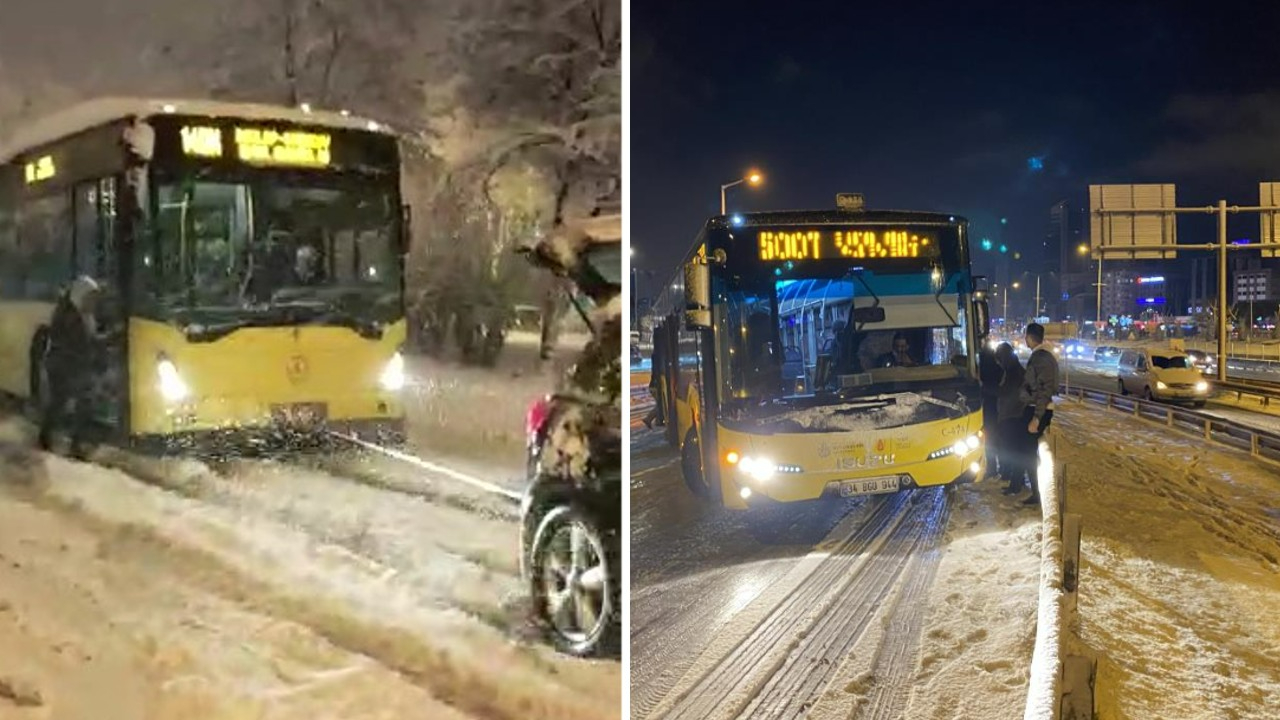 İstanbul'da 22 saatte 69 otobüs yolda kaldı!