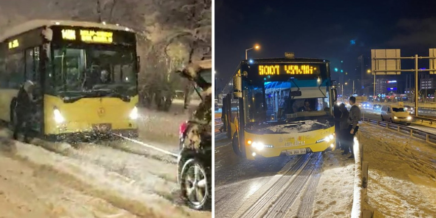 İstanbul'da 22 saatte 69 otobüs yolda kaldı!