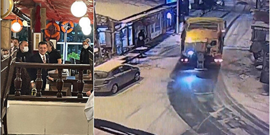 İmamoğlu'na balıkçıya giderken kar küreme aracı da eşlik etmiş!