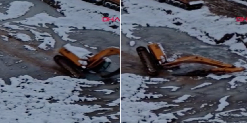 Ataşehir'deki korkunç kaza kamerada: Kepçe operatörü ölüme böyle gitmiş...