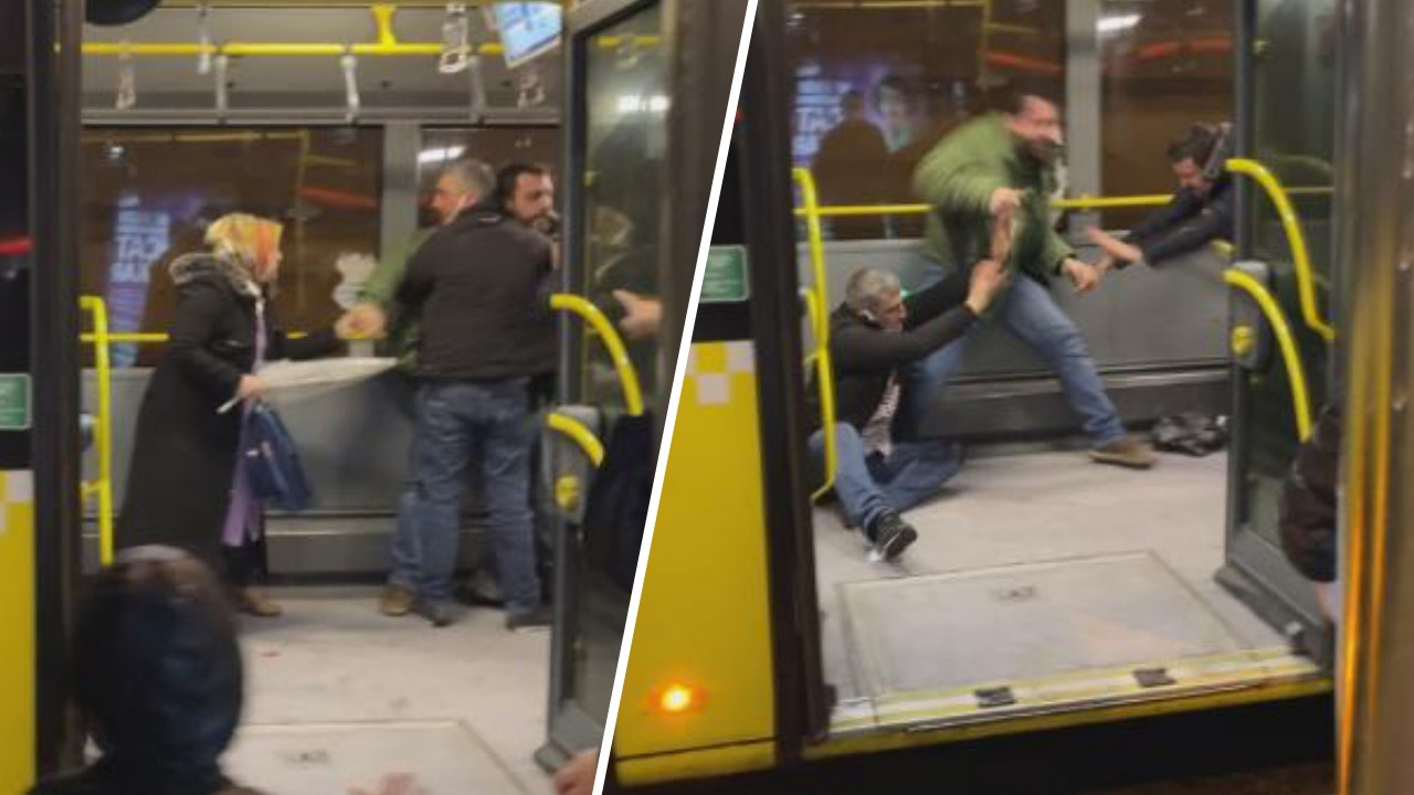Metrobüste bıçaklı saldırı: Çocuk ve kadın yolcu engel olmaya çalıştı!