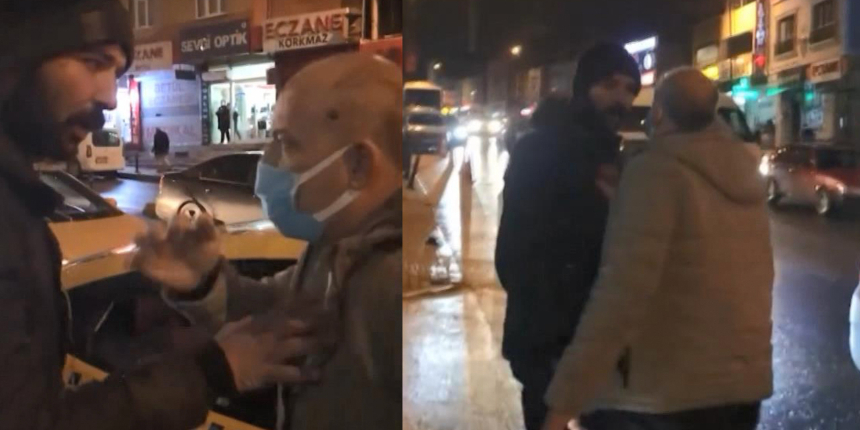 Taksi şoförüyle kendisinden para isteyen kişi arasında tartışma: Yolcular da dahil oldu