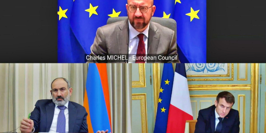 Paşinyan, Aliyev, Macron ve Michel'dan video konferans toplantısı!