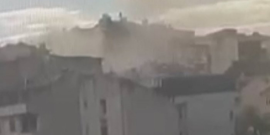Üsküdar'da 5 katlı binada yaşanan patlama saniye saniye kamerada!