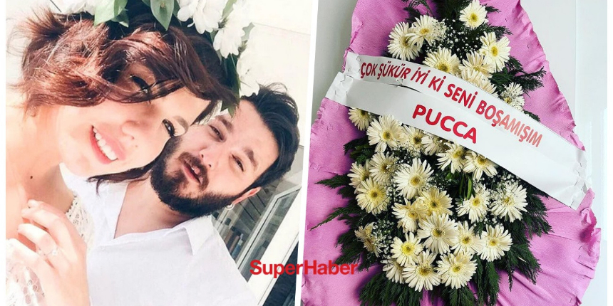 Pucca boşandığı eşi Serhan Osman Karagöz'e Sevgililer Günü'nde 'iyi ki boşandım' yazılı çelenk gönderdi