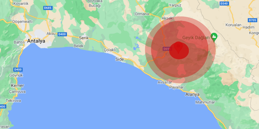 Alanya 3.3'lük depremle sarsıldı!
