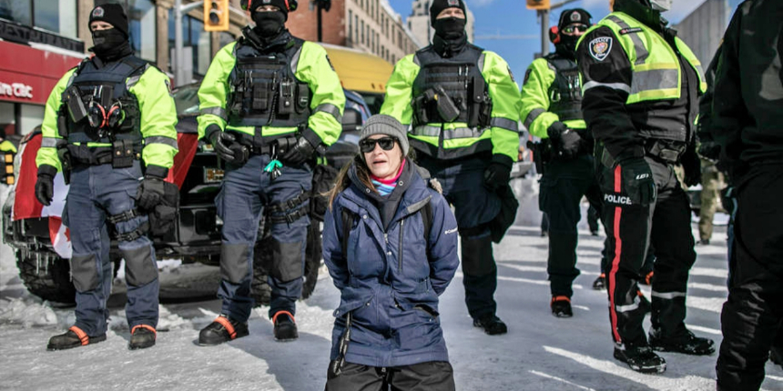 Kanada polisinden parlamento önündeki protestolara sert müdahale!