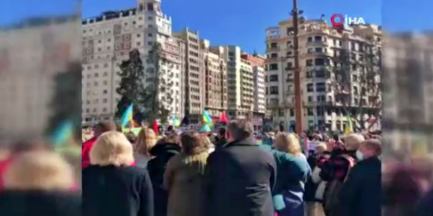 İspanya'nın başkentinde Rusya karşıtı protesto!