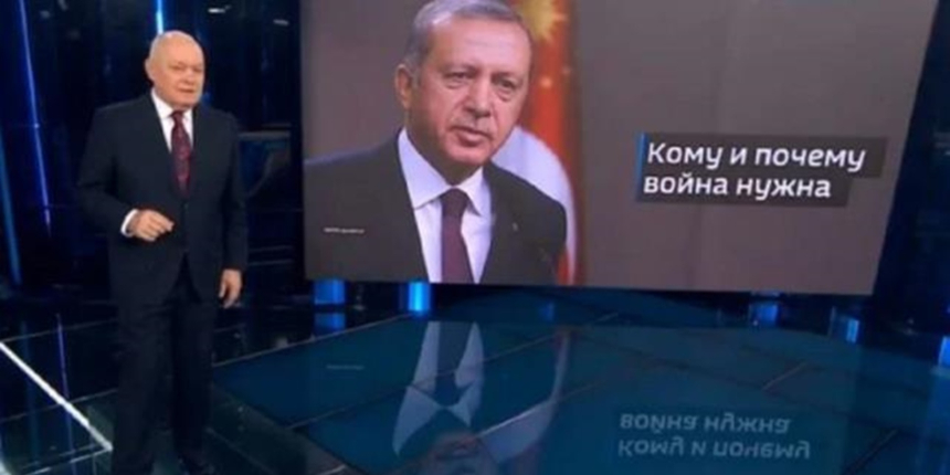 Rus devlet televizyonunda skandal anlar! Erdoğan'ın fotoğrafı böyle paylaşıldı...