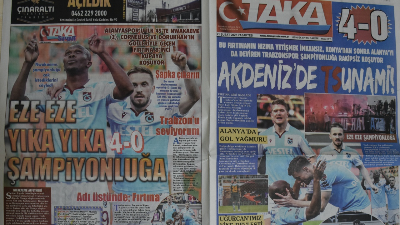 Trabzon yerel basınında şampiyonluk coşkusu... "Yormayın bizi verin Kupa'mızı"