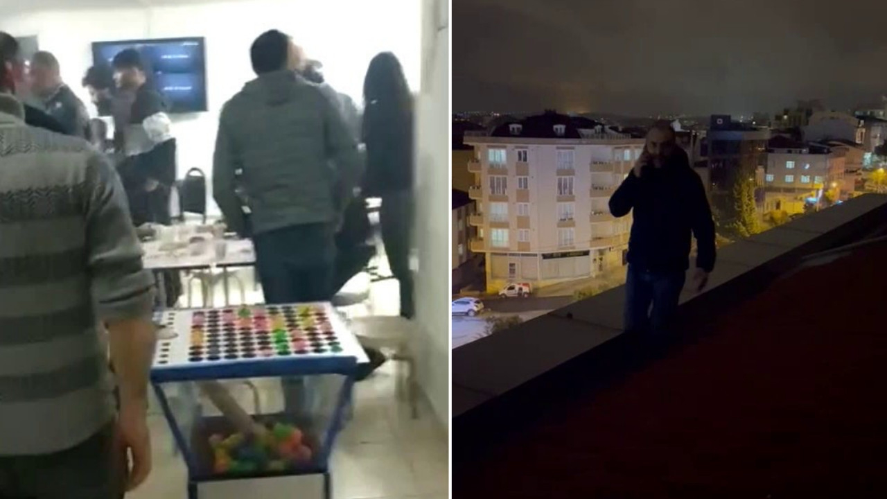 Kumarhane baskınında ilginç anlar! Çatıya kaçan adam "Telefonum çekmiyor" dedi!