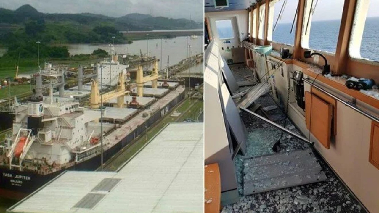 Romanya'ya giden Türk gemisine Karadeniz'de bomba isabet etti!