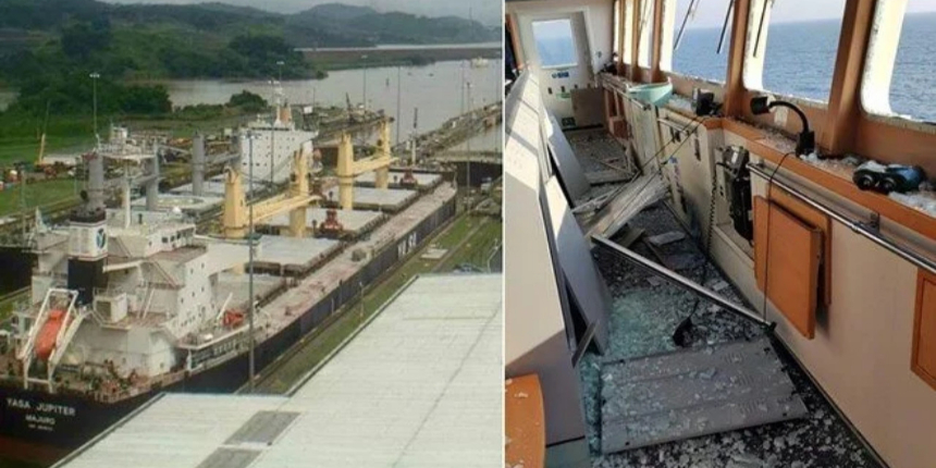 Romanya'ya giden Türk gemisine Karadeniz'de bomba isabet etti!