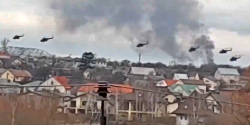 Ukrayna'nın başkenti Kiev'in üzerinde onlarca Rus helikopteri uçuyor!