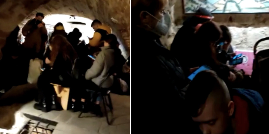 Ukrayna'da yerin 9 kat altındaki kilise sığınağından tüyler ürperten görüntüler: Sessiz ve korkulu bekleyiş...