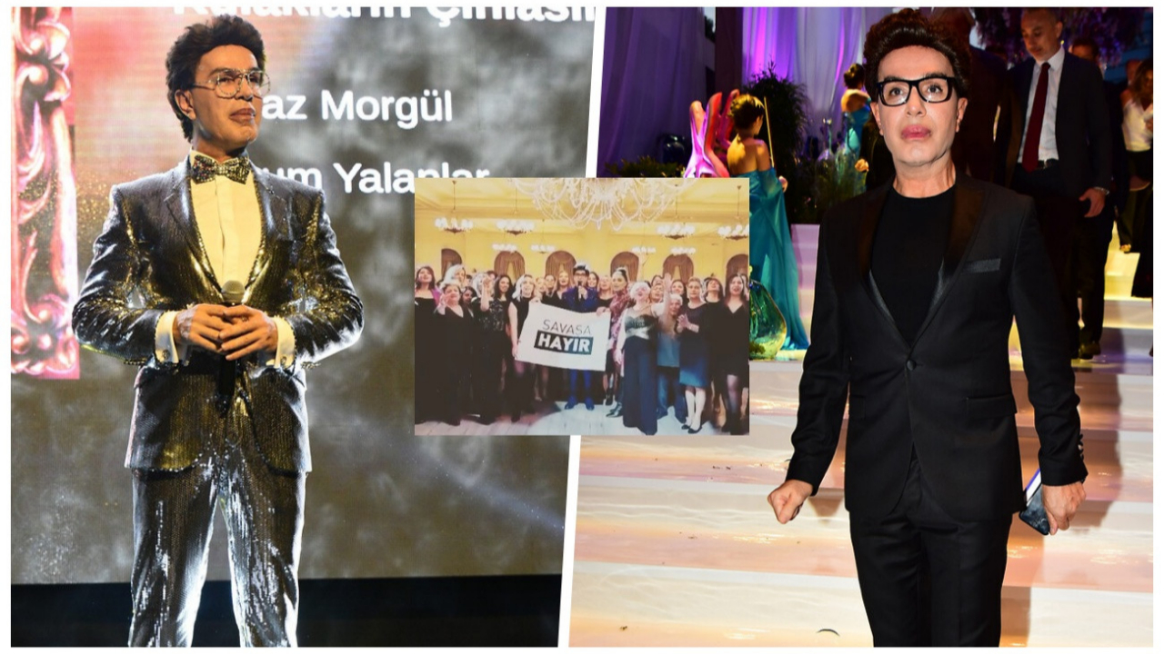 Yılmaz Morgül ve kadın hayranlarından sahnede 'savaşa hayır' mesajı