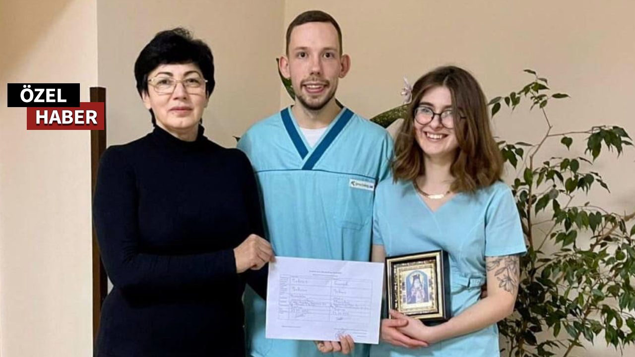 Gönüllü iki doktor, Kiev'de bombalar altında evlendi
