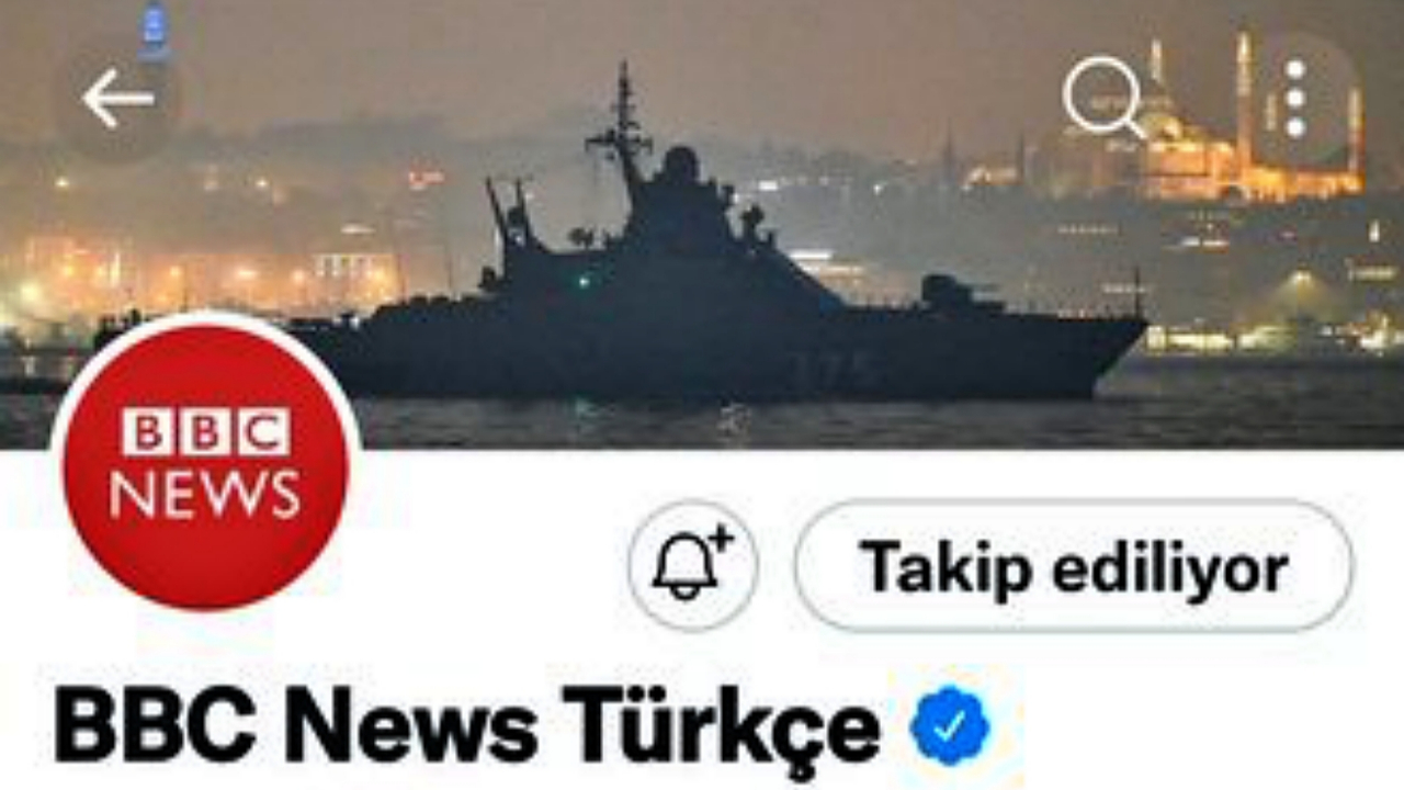 BBC Türkçe Twitter'daki kapak resmine Boğaz'ı geçen Rus gemisi koydu!