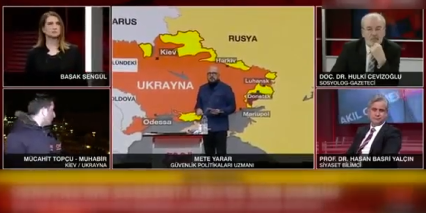 Canlı yayın sırasında Kiev'de sirenler çalmaya başladı