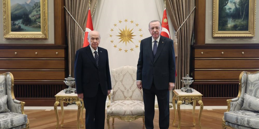 Cumhurbaşkanı Erdoğan, MHP Genel Başkanı Bahçeli'yi kabul etti