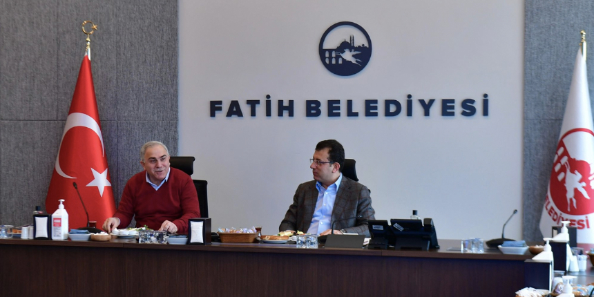 Fatih Belediye Başkanı Turan ile İBB Başkanı İmamoğlu 'Süleymaniye' gündemiyle görüştü