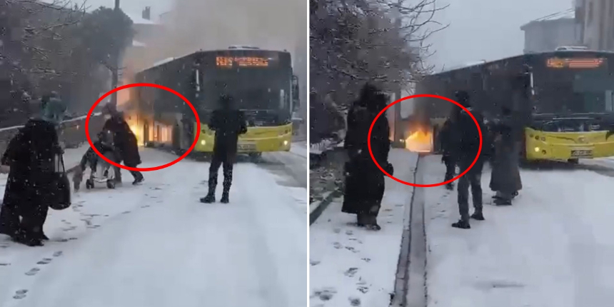 Tuzlanmayan yolda kayan İETT otobüsü, elektrik panosuna çarptı! Patlamalar yaşandı...