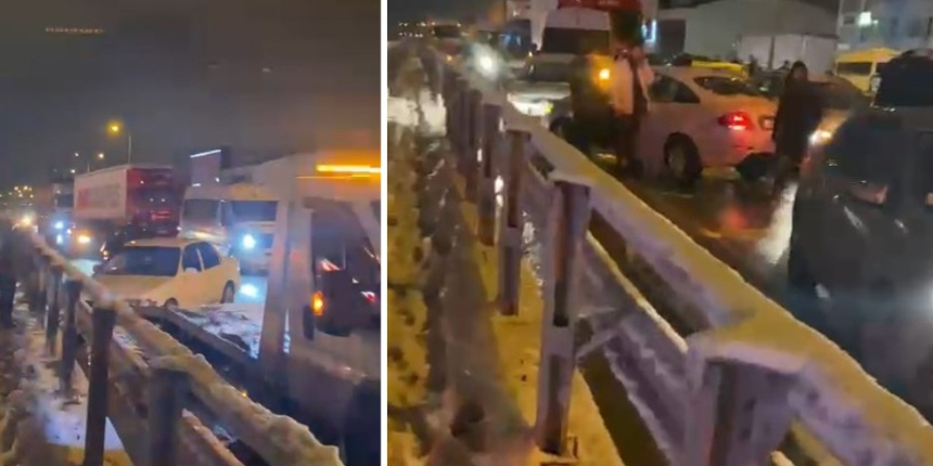 Kocaeli'de 10'dan fazla araç kazaya karıştı, D100 trafiğe kapatıldı
