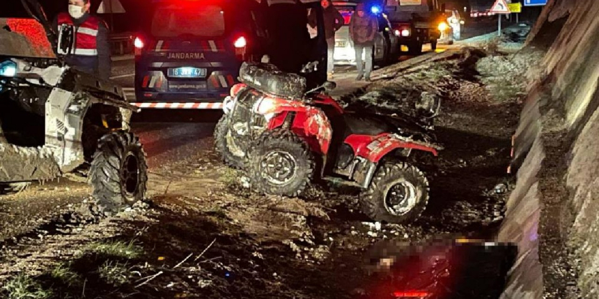 Arkadaşının aracını çekerken ATV ile kanala uçan sürücü hayatını kaybetti