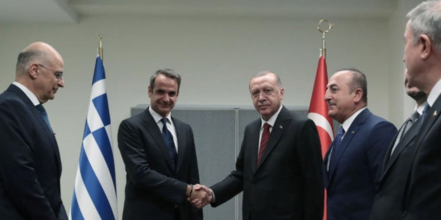 Cumhurbaşkanı Erdoğan'ın Miçotakis ile görüşmesi başladı