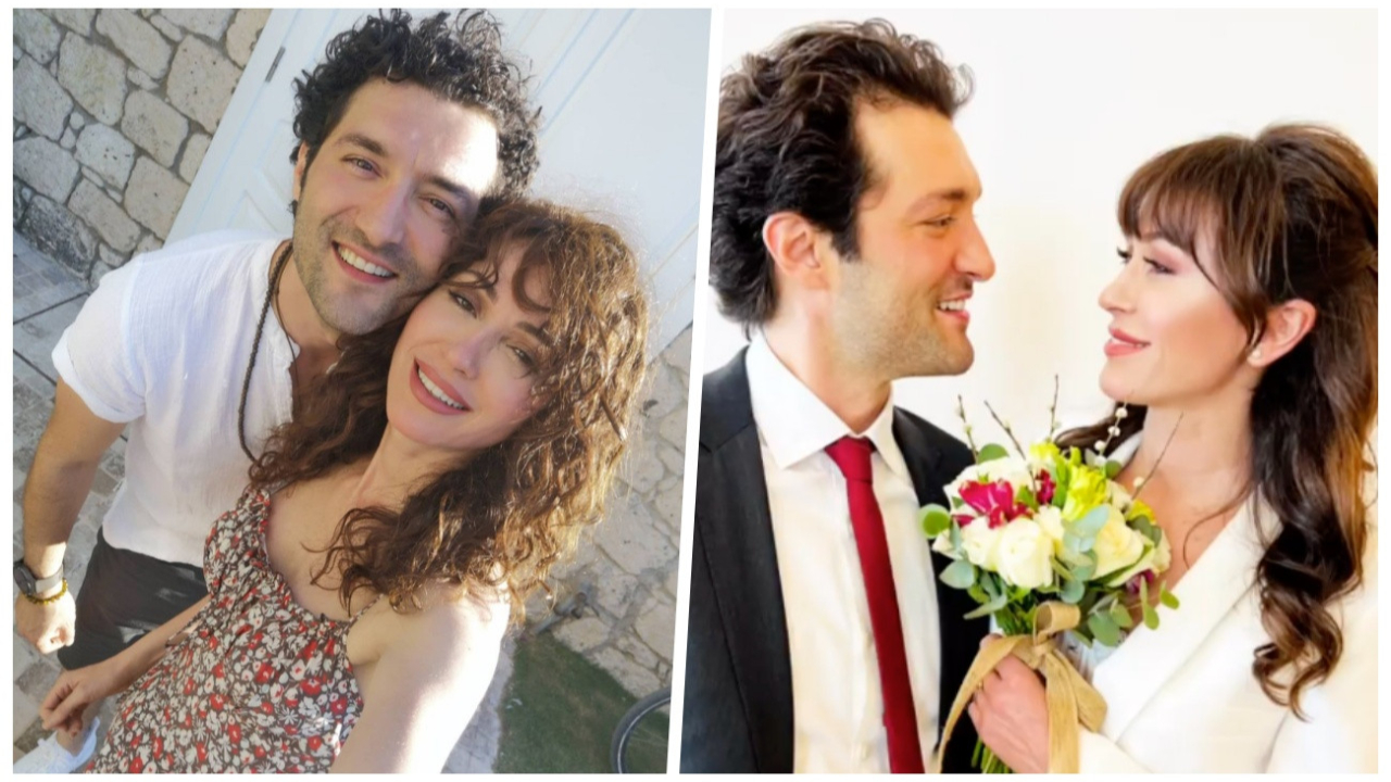 Oyuncu çift  Evrim Doğan ile Yener Özer nikah masasına oturdu