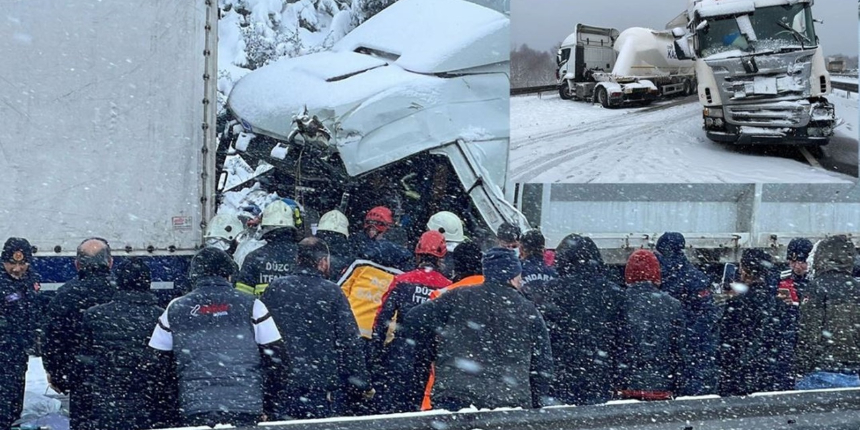 Bolu Dağı TEM otoyolunda zincirleme kaza: Yol ulaşıma kapandı!