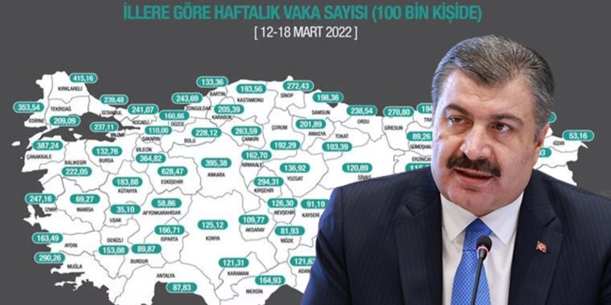 Bakan Koca haritayı paylaştı! İşte illere göre haftalık vaka sayısı...