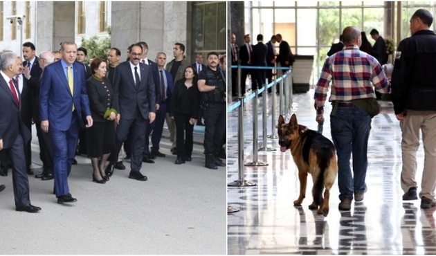 Erdoğan'ın korumaları ile milletvekili danışmanları arasında tartışma çıktı! / VİDEO