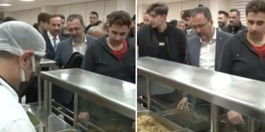 Bakan Kasapoğlu yurtta yemek sırasına girip öğrencilerle sahur yaptı: Gülümseten anlar yaşandı!
