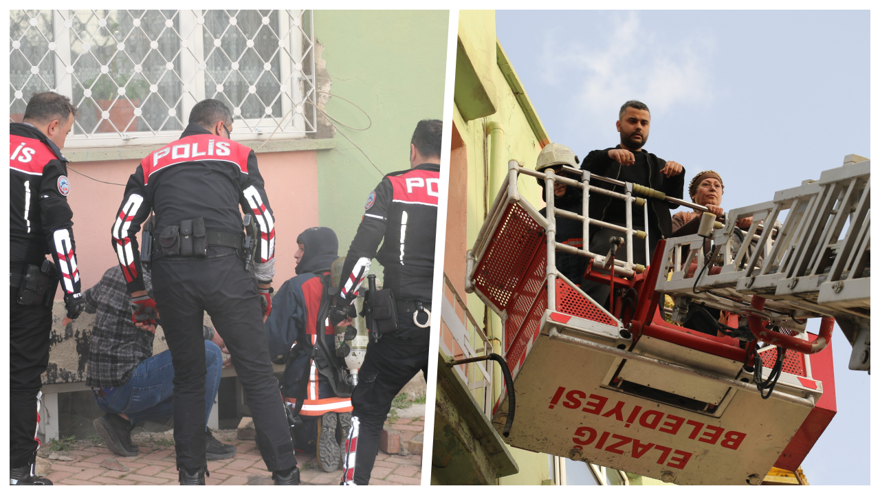 Elazığ'da yangın, komşular birbirine girdi