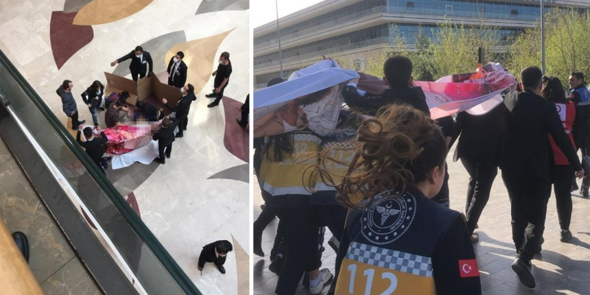 AVM'nin 3. katından düşen hamile kadın, hayatını kaybetti