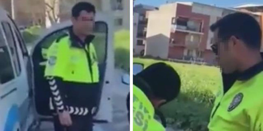 İzmir'de motokuryeye "Beynine sıkarım" diyen polis büyük tepki çekti: İşte o anlar...