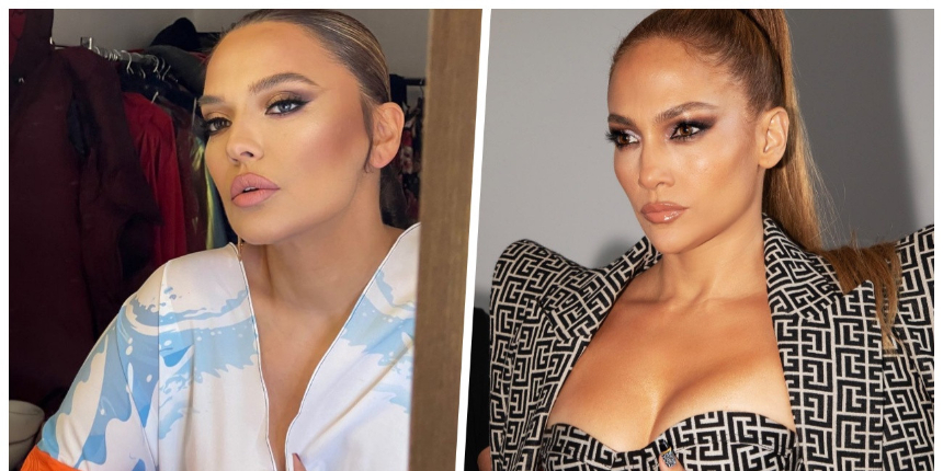 Makyajla bambaşka bir görünüme kavuşan Demet Akalın'ı görenler Jeniffer Lopez zannetti